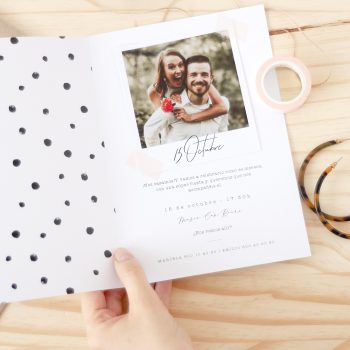 invitaciones de boda con foto polaroid