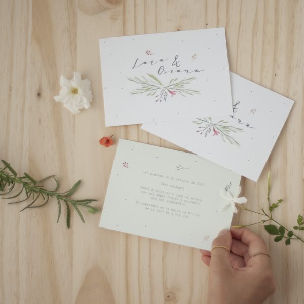 Invitaciones de boda hojas