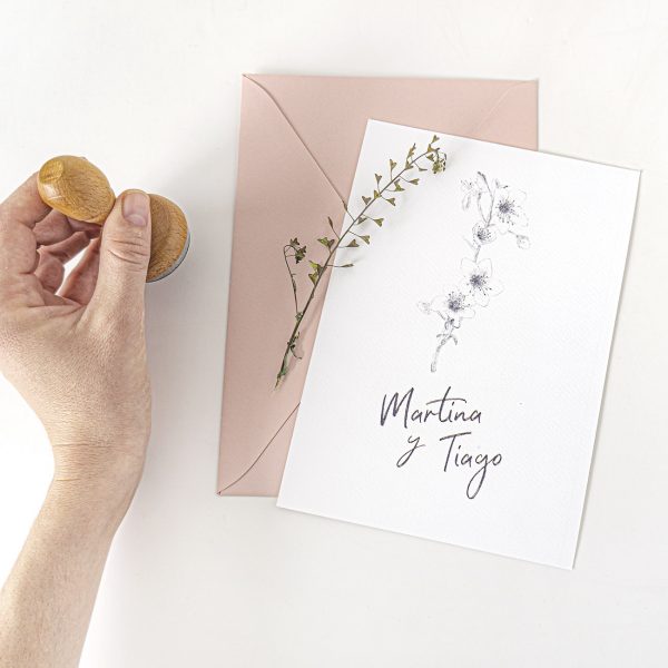 invitaciones minimalistas flor cerezo
